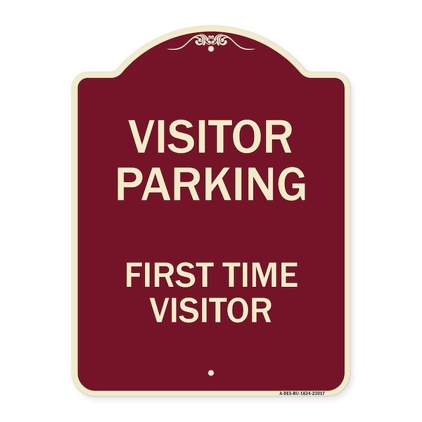 Signmission Reserved Parking Visitor Parking First Time Visitor Heavy-Gauge Alum Sign, 24" x 18", BU-1824-23017 A-DES-BU-1824-23017 - main